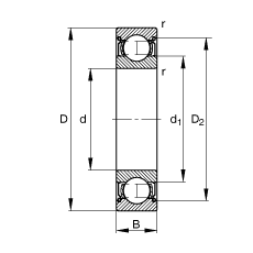 S 61908-2Z, (j) DIN 625-1 ˜ʵҪߴ, ɂg϶ܷ