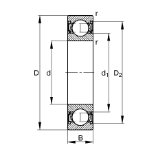 S 6309-2RSR, (j) DIN 625-1 ˜ʵҪߴ, ɂȴܷ