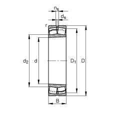 {ĝLS 22232-E1-K,  DIN 635-2 ˜ʵҪߴ, FF 1:12